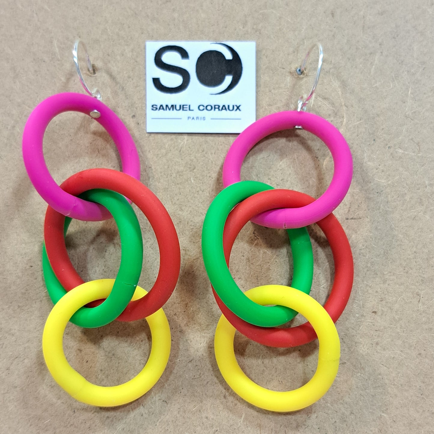 Boucles percées 40 multicolore mat SAMUEL CORAUX