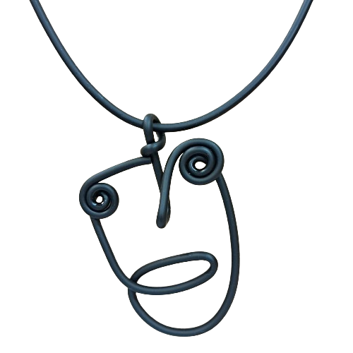 Collier Tête In noir SAMUEL CORAUX