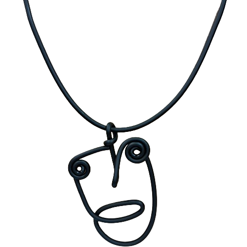 Collier Tête In noir SAMUEL CORAUX
