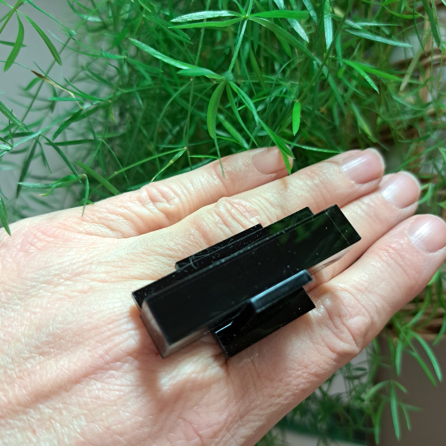 Bague Parallèle PM noir FORMESPAZIO