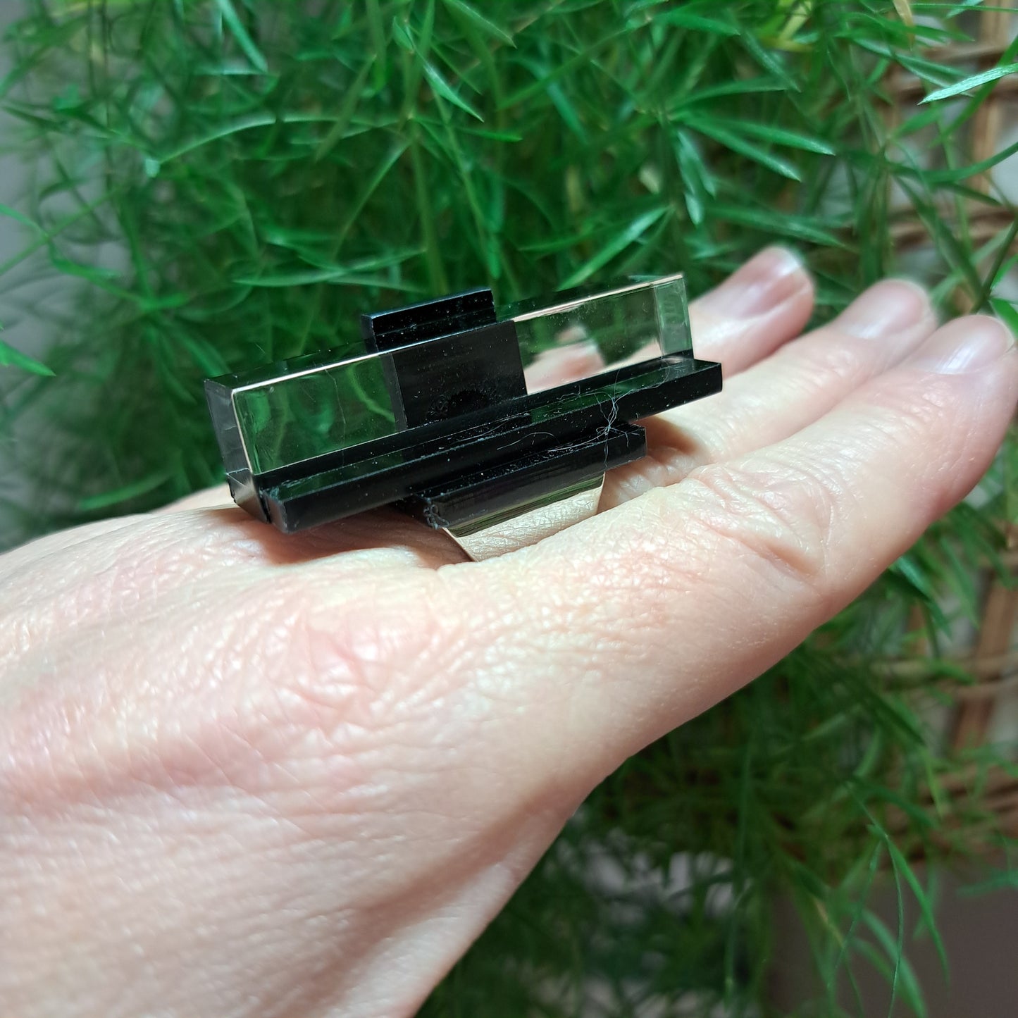 Bague Parallèle PM noir FORMESPAZIO