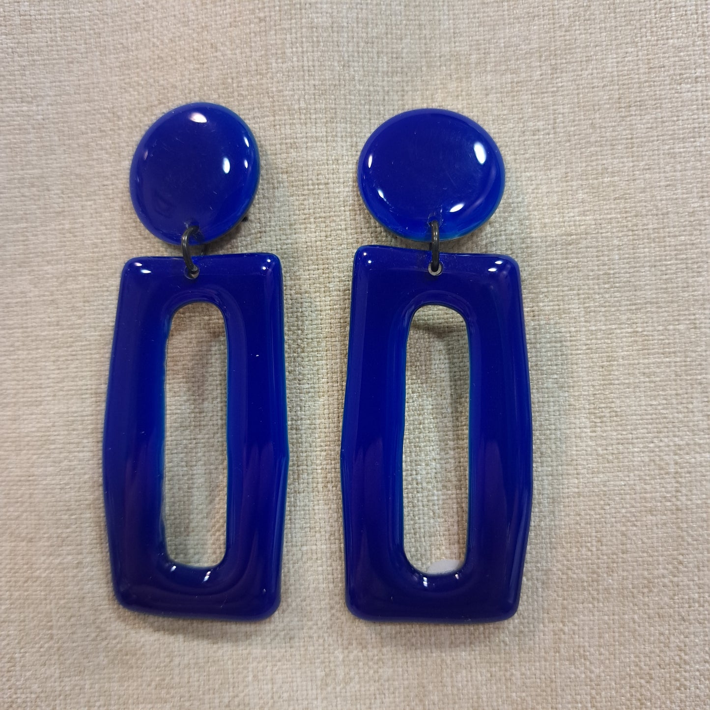 Boucles percées Rectangle GM bleu dur THIERRY JOO