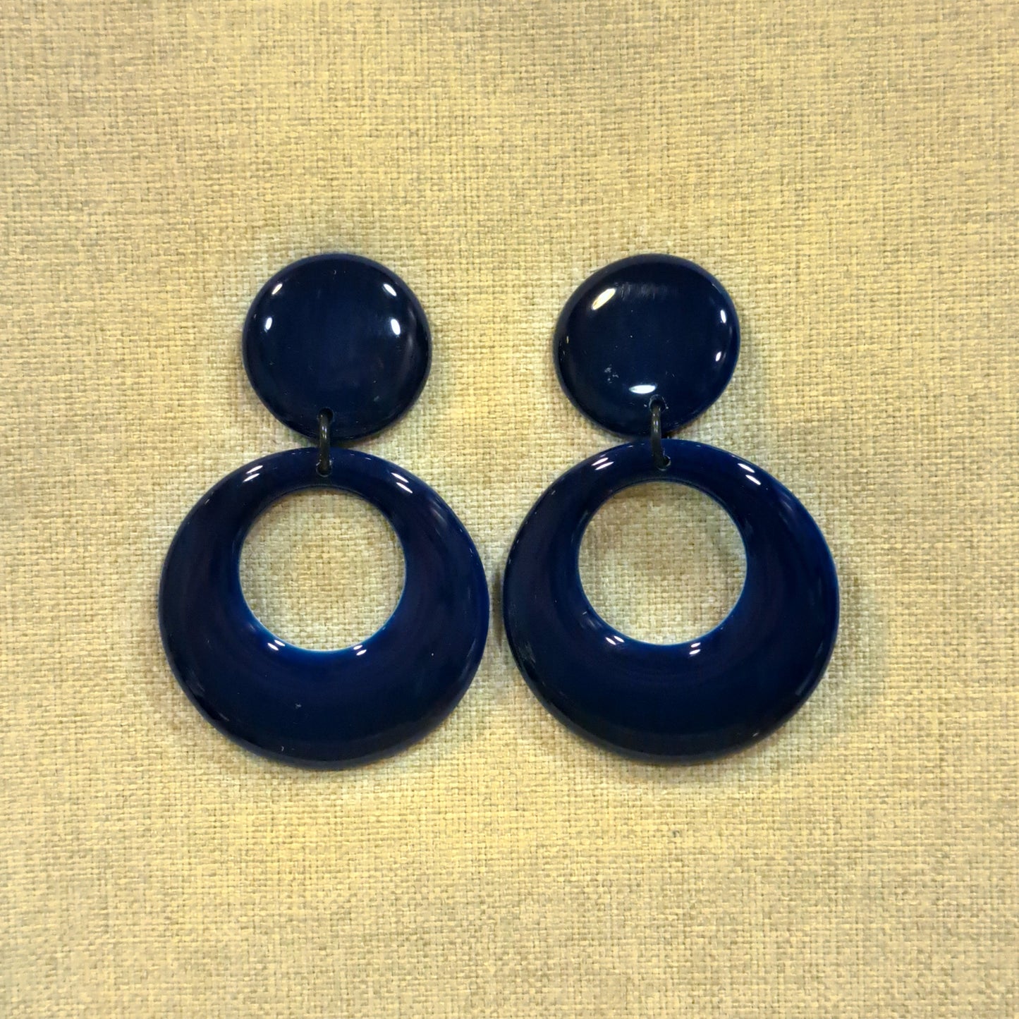 Boucles percées Créole bleu marine THIERRY JOO