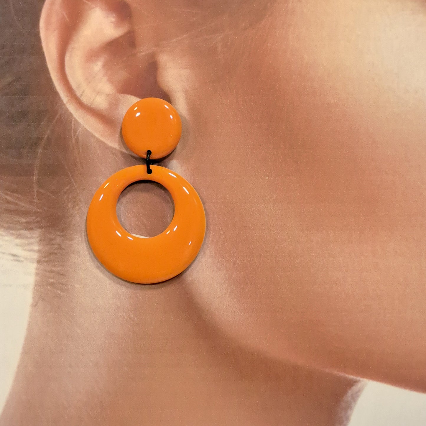Boucles percées Créole orange THIERRY JOO