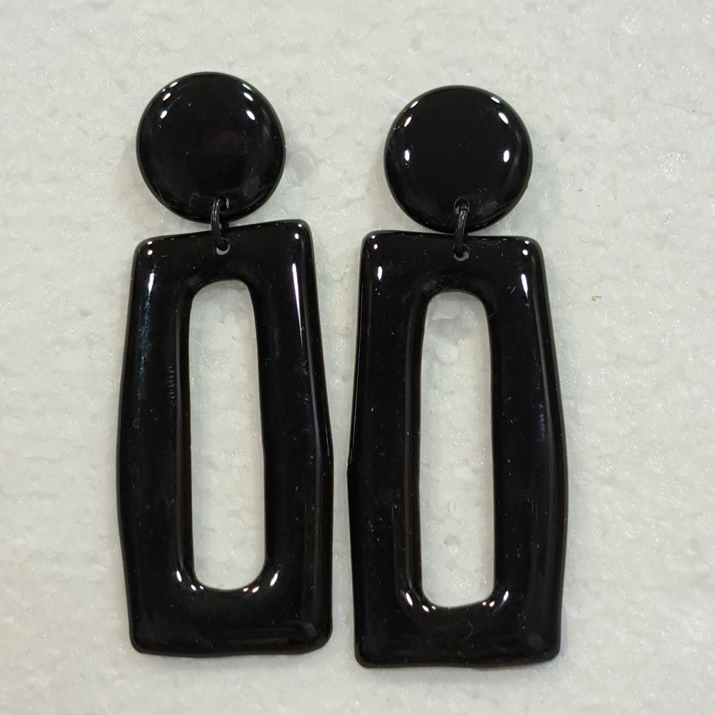 Boucles percées Rectangle GM noir THIERRY JOO