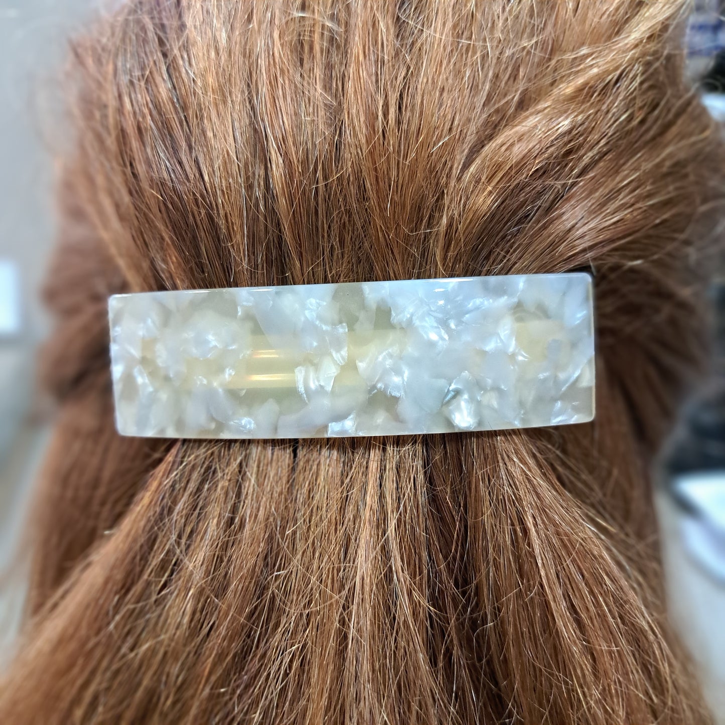 Barrette Rectangle PM crème nacré LES CLEIAS