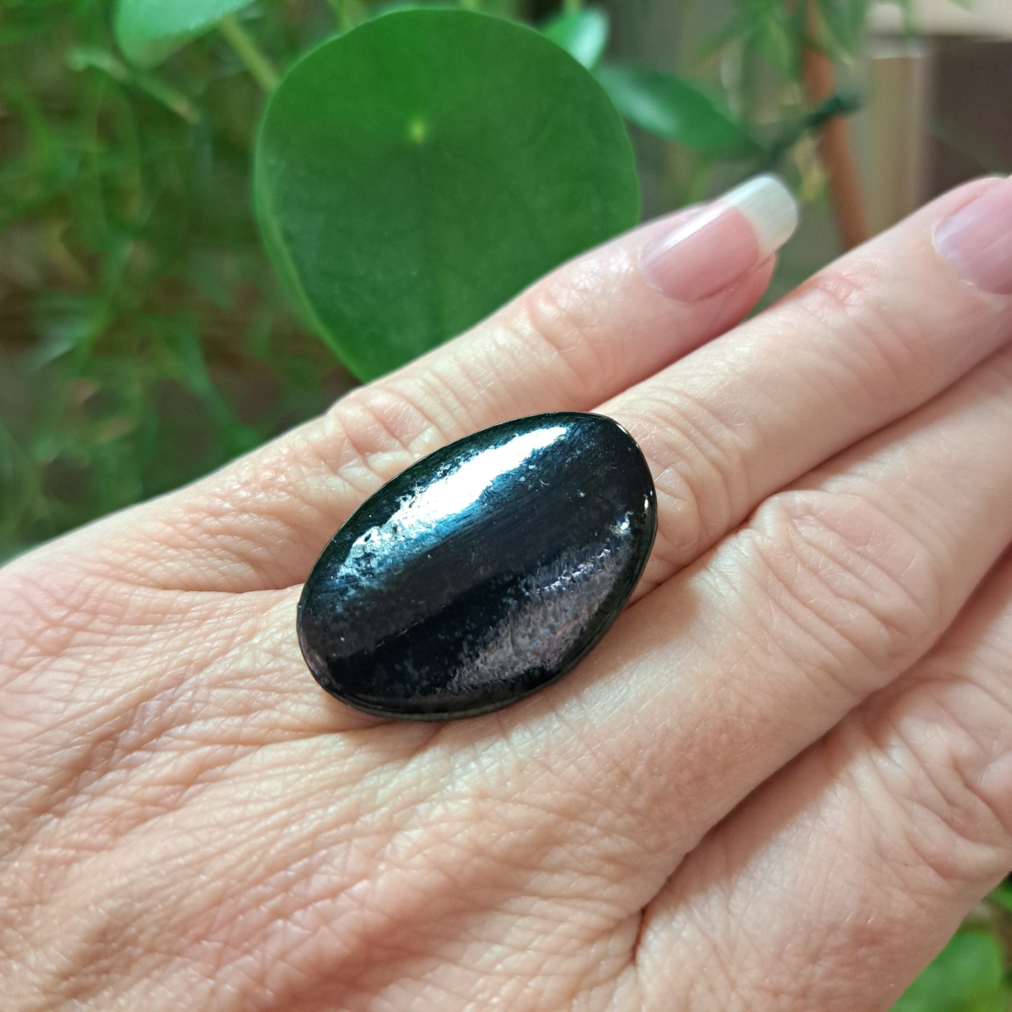 Bague Thelma ovale noir CHRISTINE ALLOING