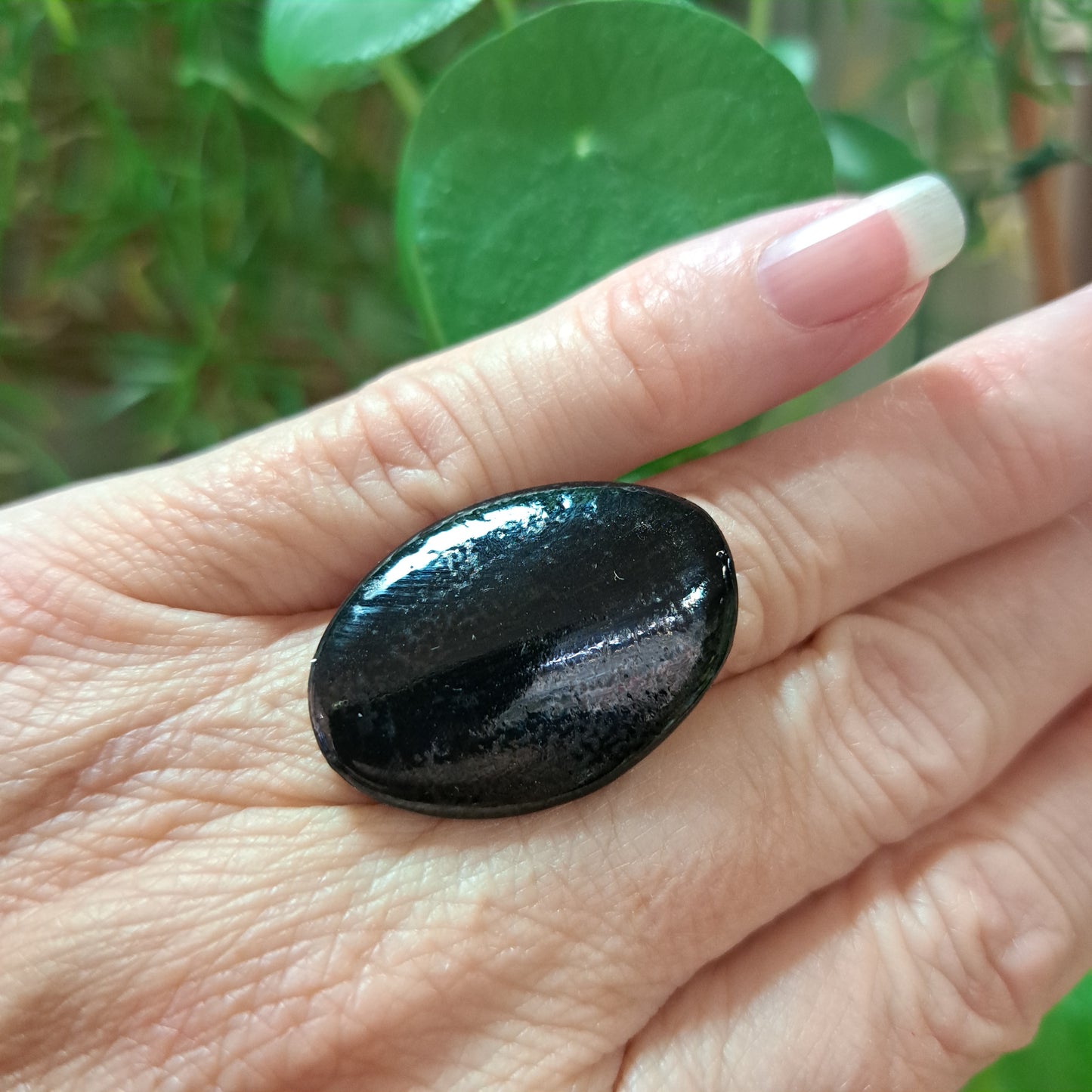 Bague Thelma ovale noir CHRISTINE ALLOING