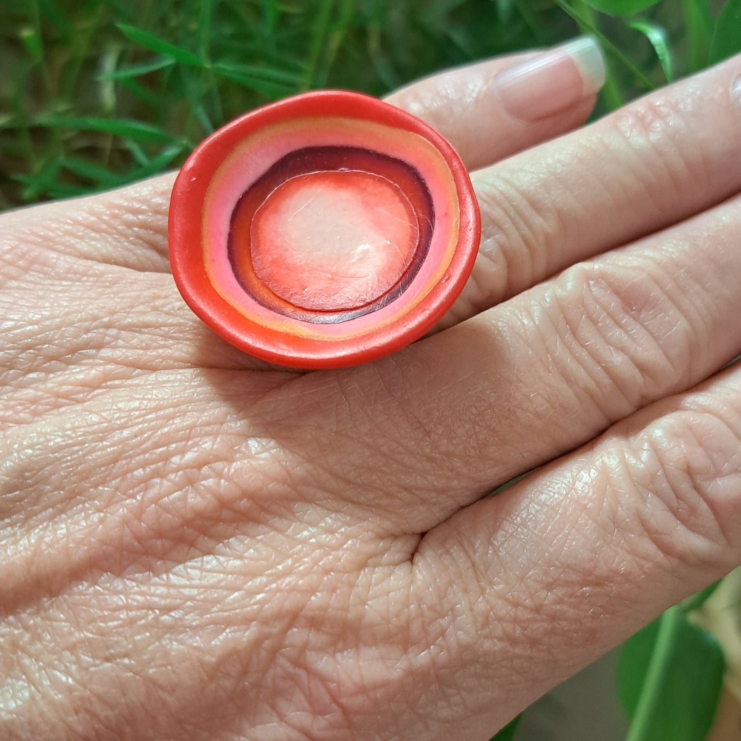 Bague Inspiration "Delaunay" rose/rouge LEA AIME LES FLEURS