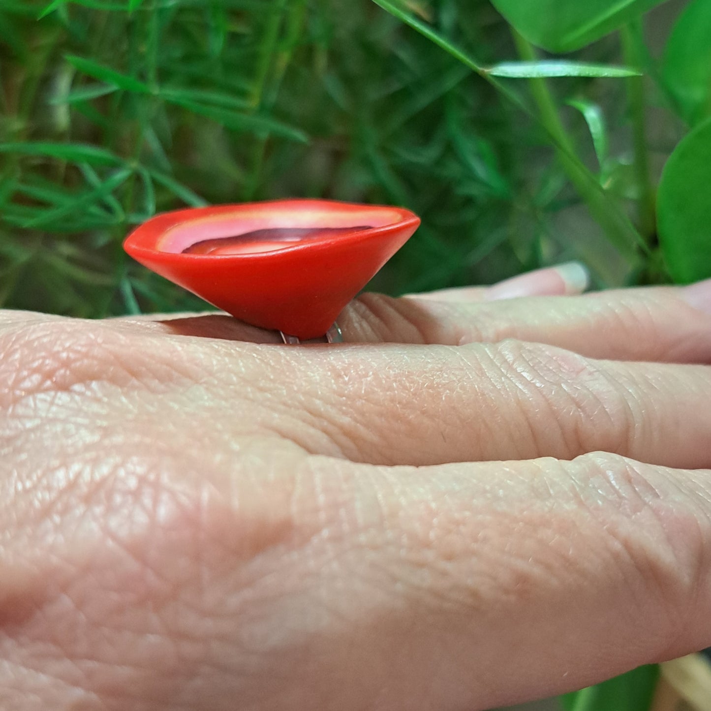 Bague Inspiration "Delaunay" rose/rouge LEA AIME LES FLEURS