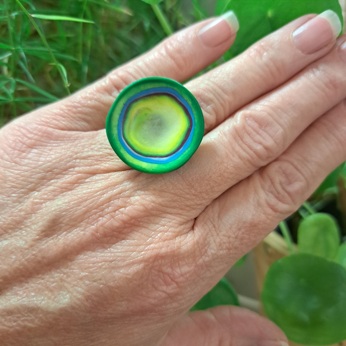 Bague Inspiration "Delaunay" vert LEA AIME LES FLEURS
