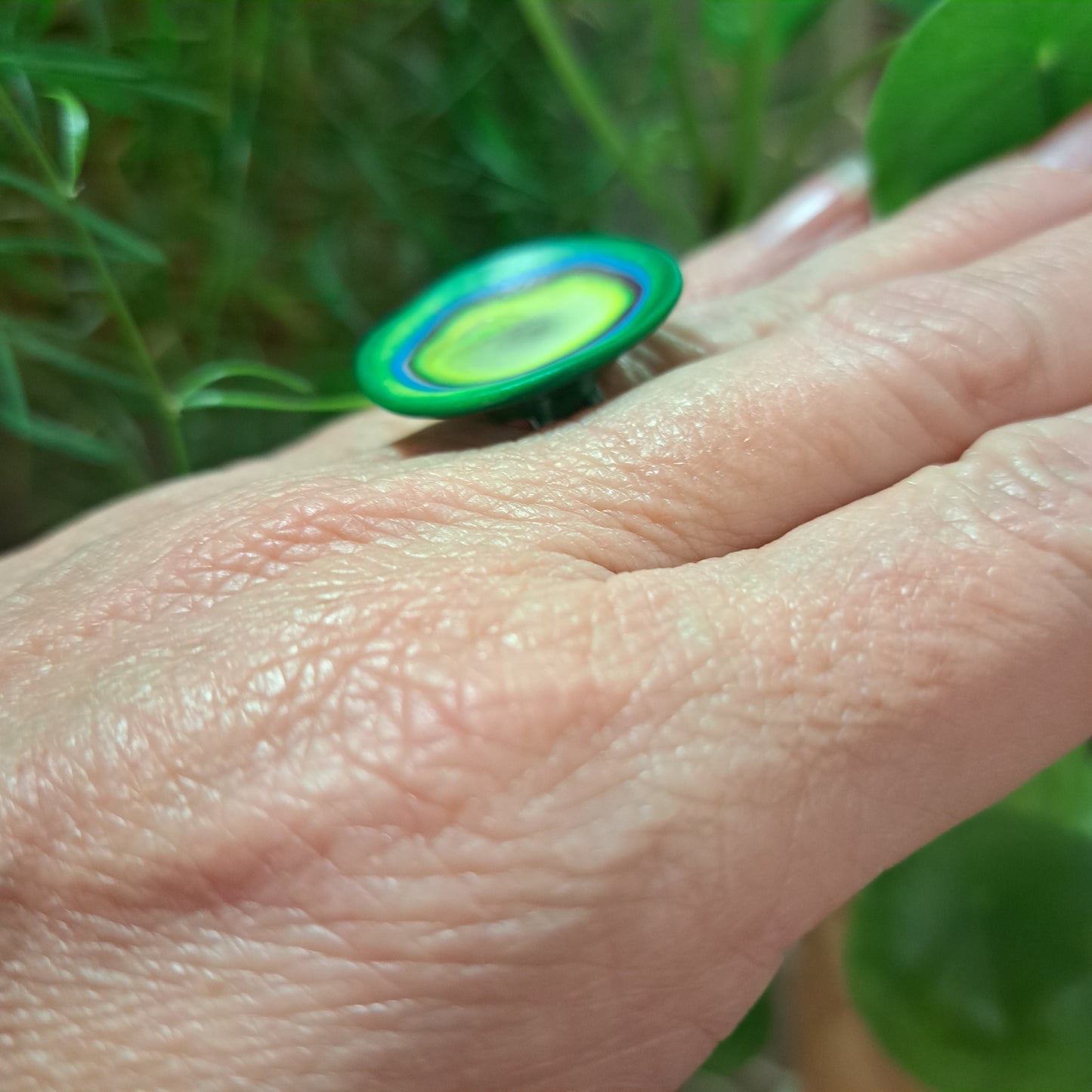 Bague Inspiration "Delaunay" vert LEA AIME LES FLEURS