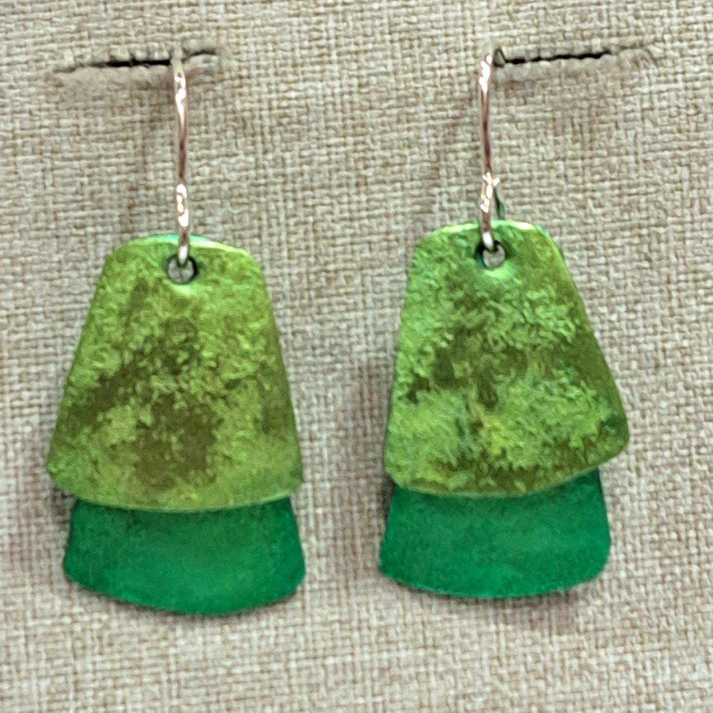 Boucles percées Trapèzes vert OANA MILLET