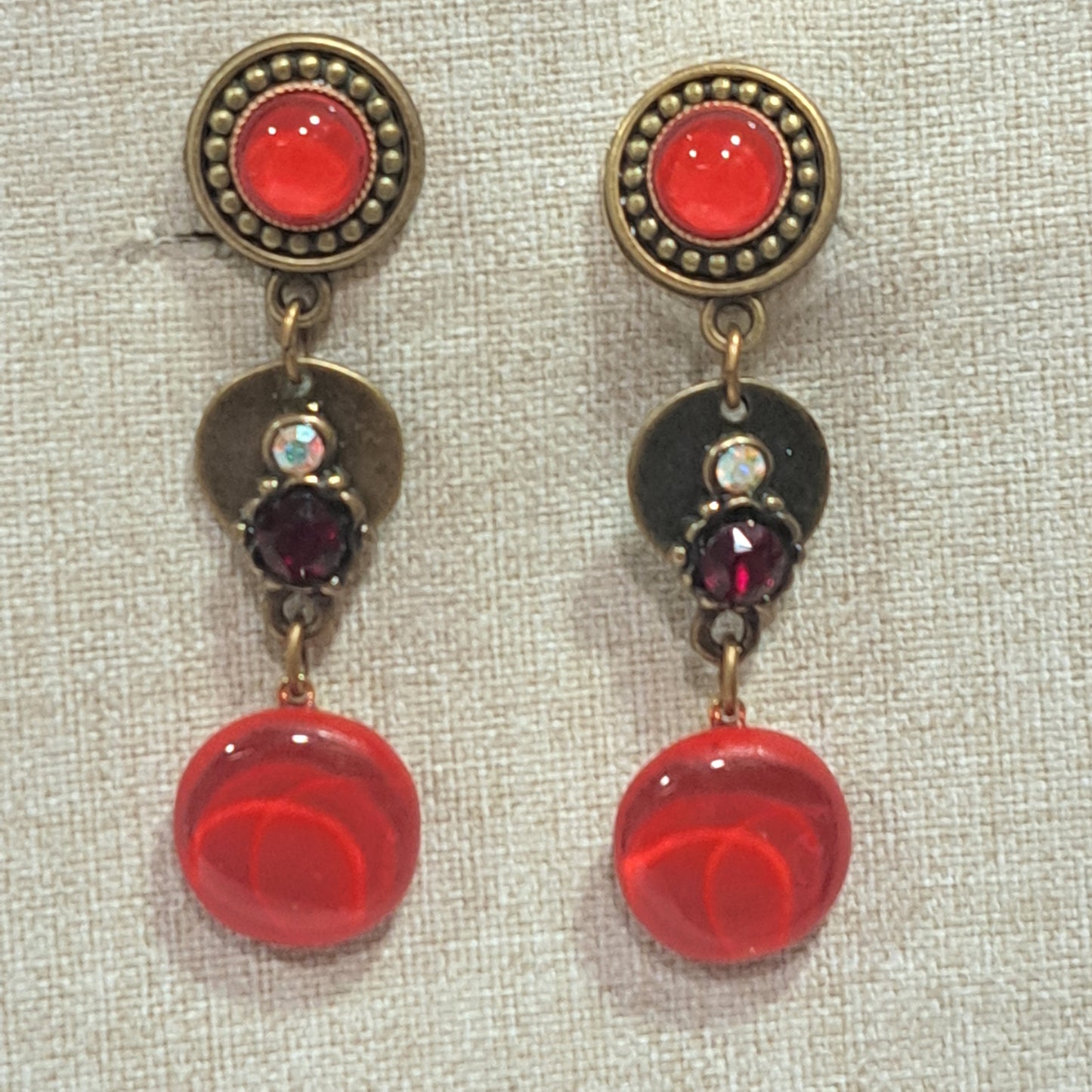 Boucles Longue clips rouge NATHALIE BORDERIE