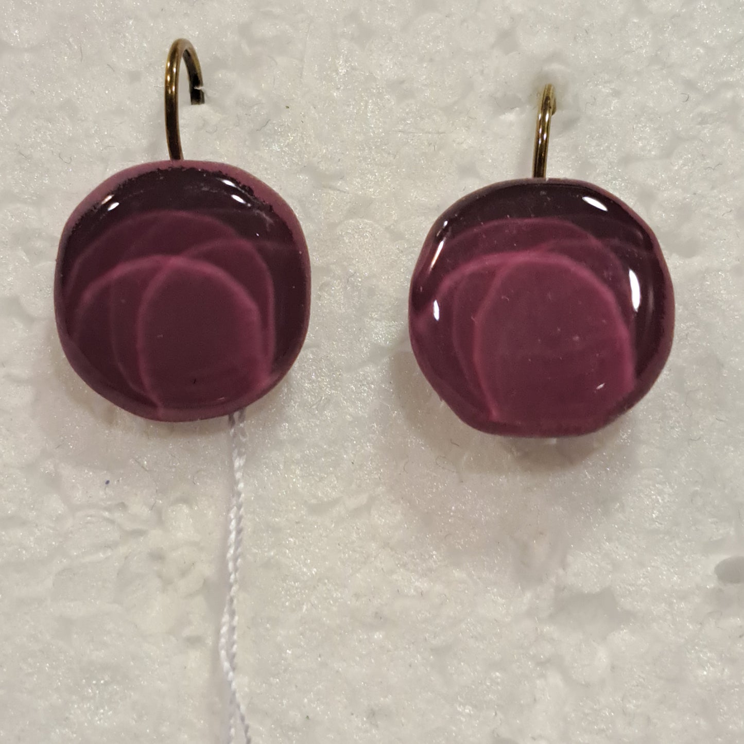 Boucles dormeuses Ronde prune NATHALIE BORDERIE