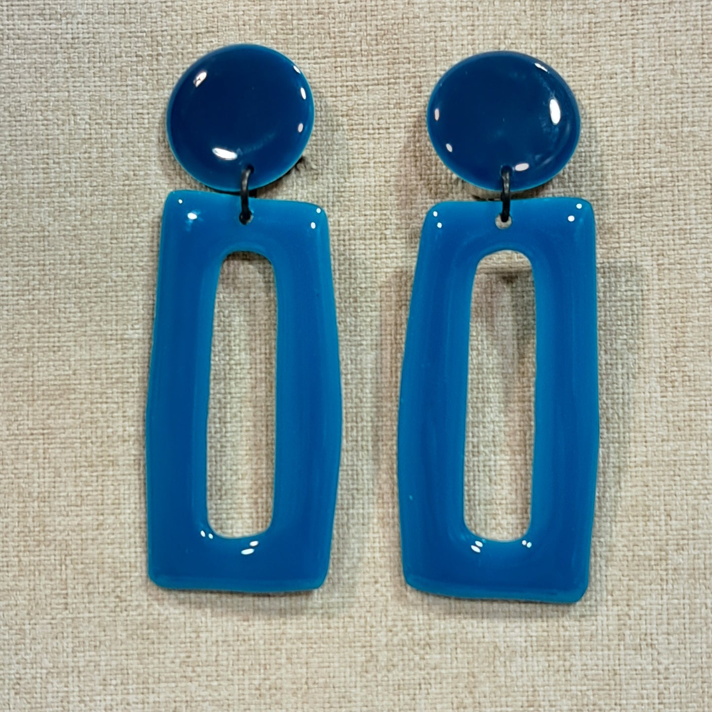 Boucles clips Rectangle GM bleu canard THIERRY JOO