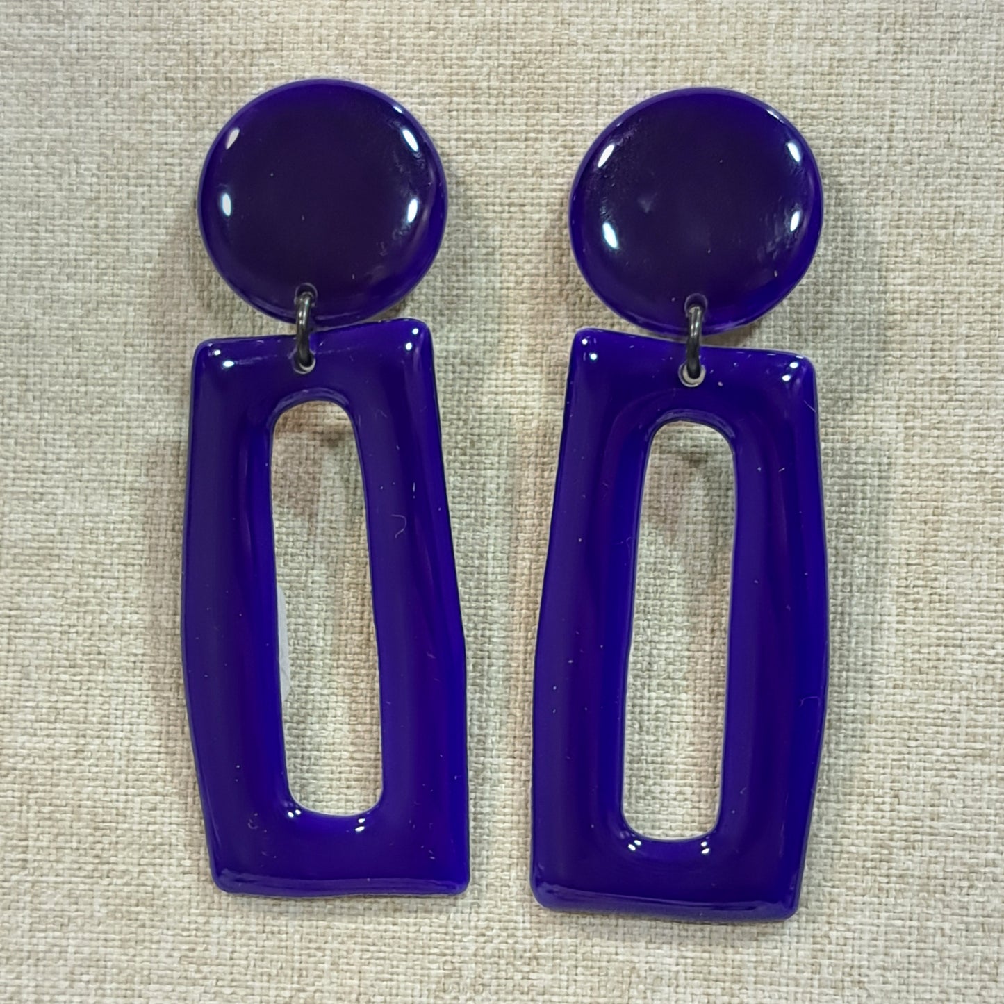 Boucles clips Rectangle GM violet THIERRY JOO