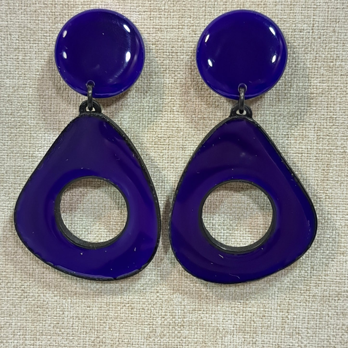 Boucles clips Triangle ajouré violet THIERRY JOO