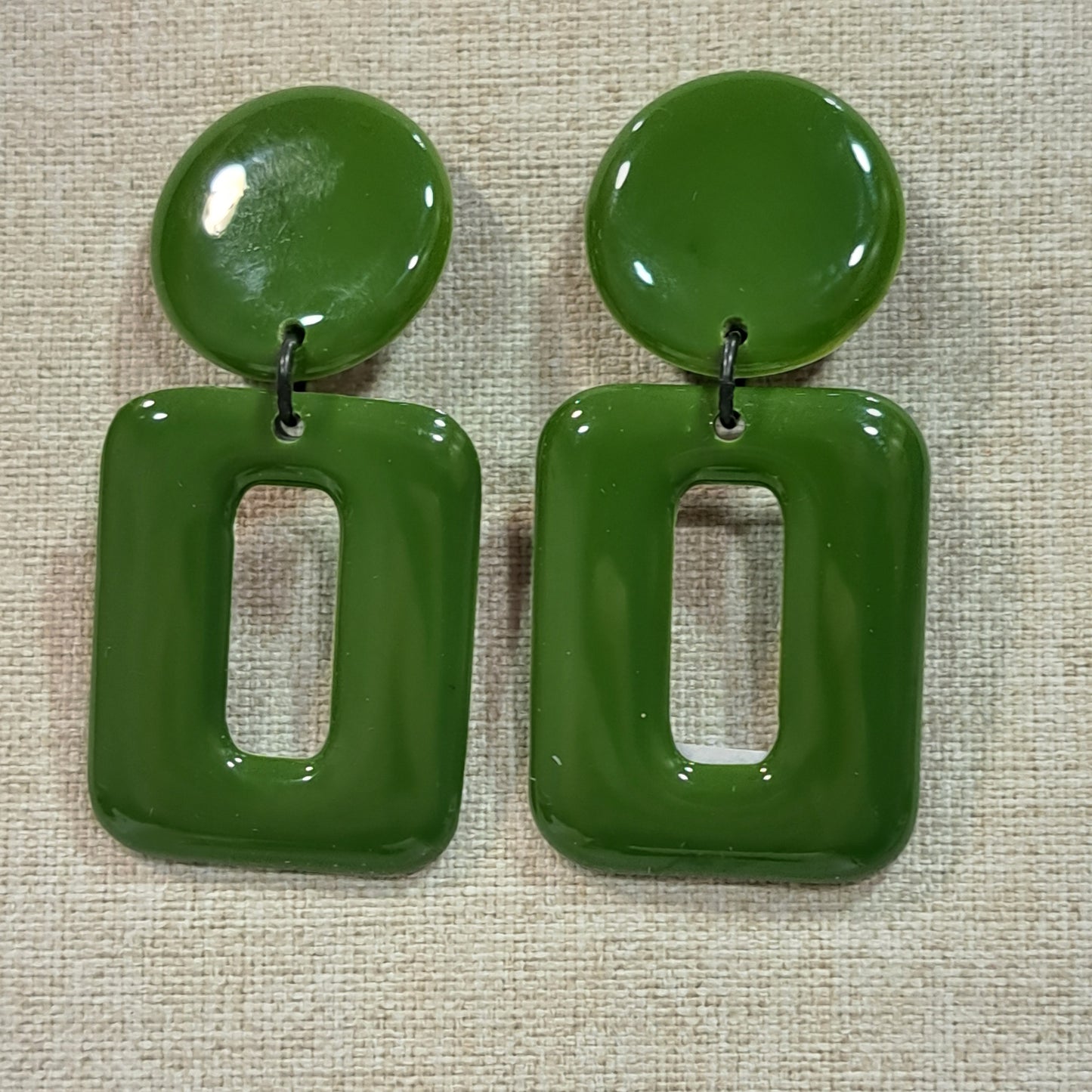 Boucles percées Rectangle PM vert kaki THIERRY JOO