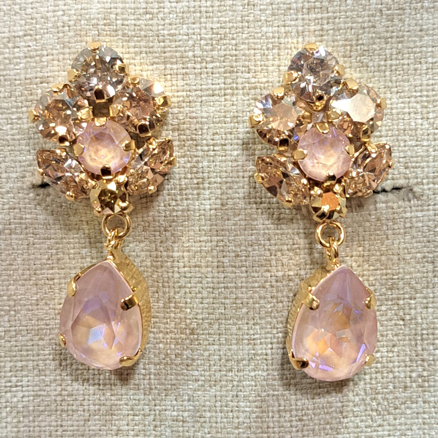 Boucles clips pendantes doré rosé CREZUS