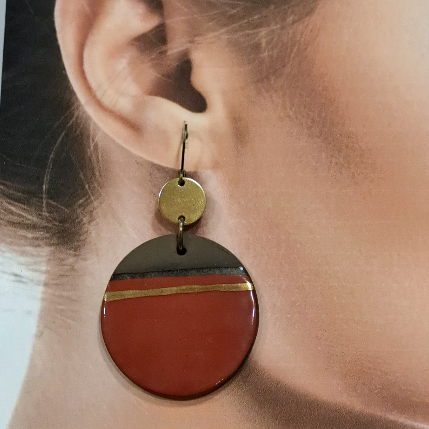 Boucles percées Terre & Or palet terracotta CHRISTINE ALLOING