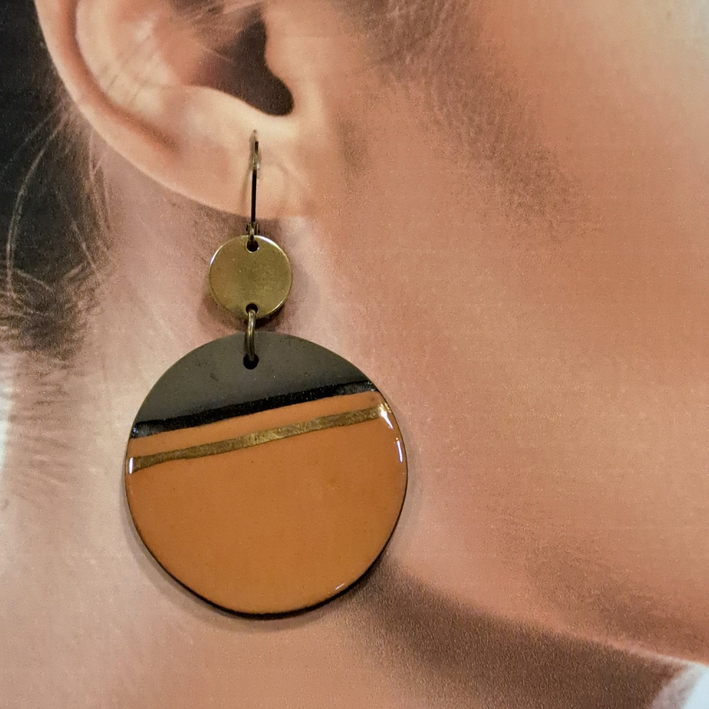 Boucles percées Terre & Or palet ocre CHRISTINE ALLOING