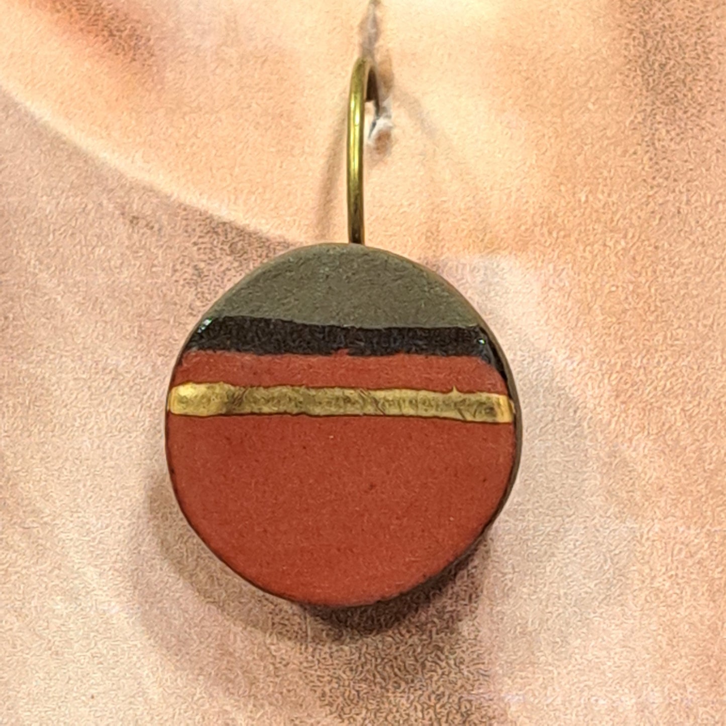 Boucles percées Terre & Or terracotta CHRISTINE ALLOING