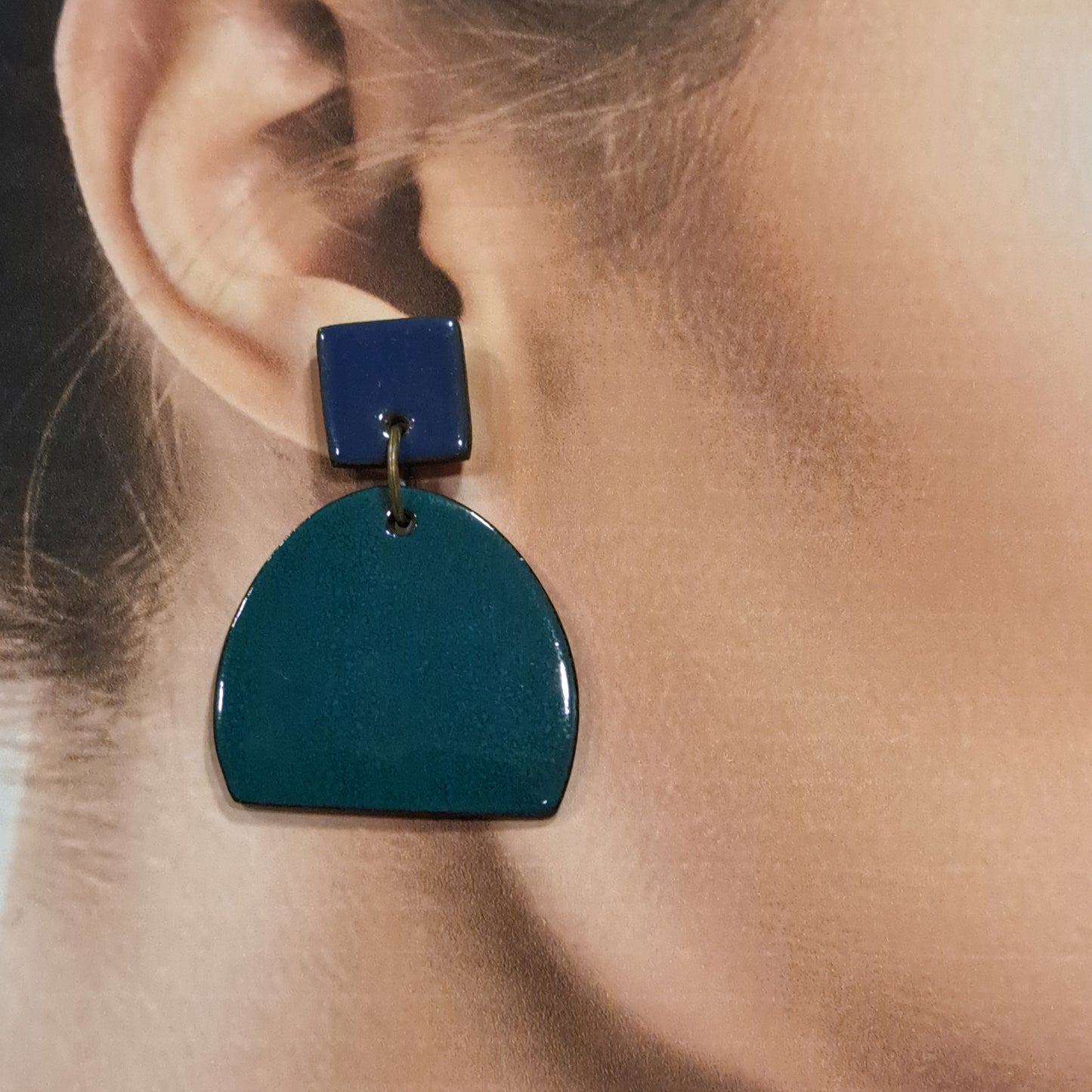 Boucles percées Pop GM bleu CHRISTINE ALLOING