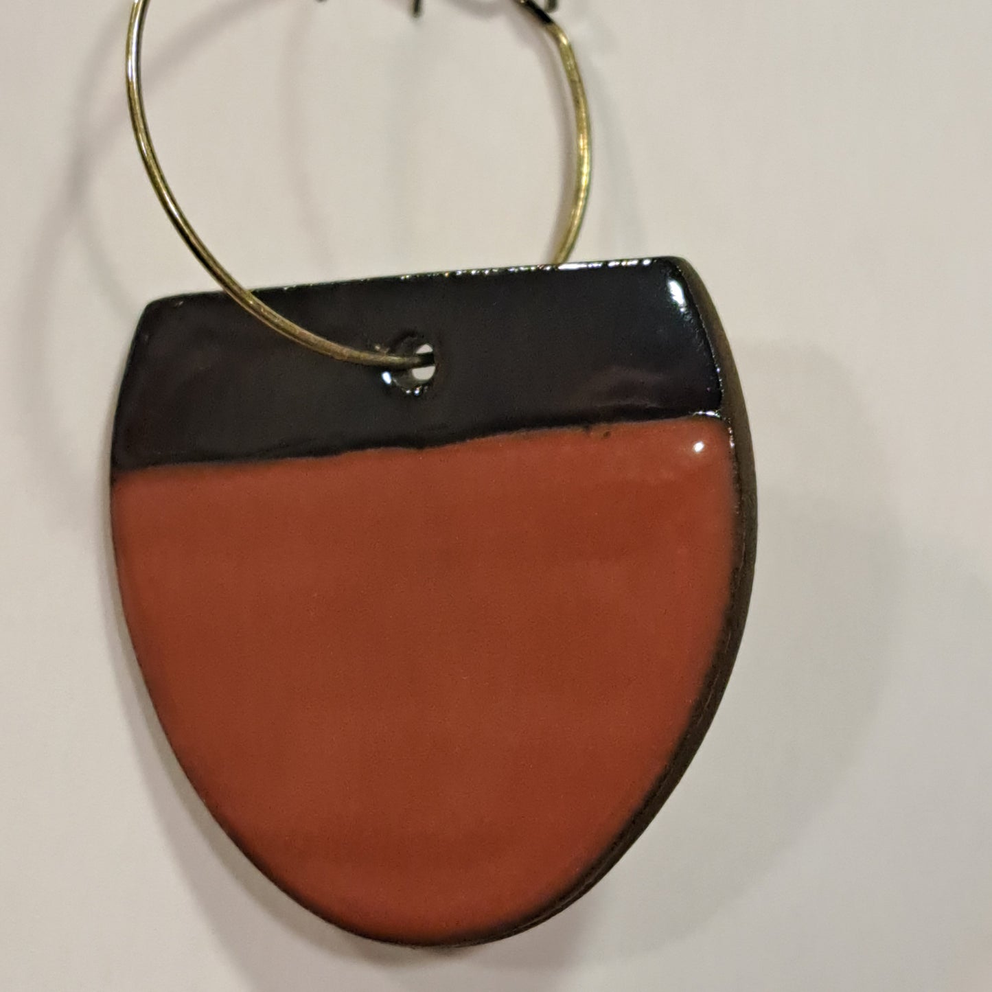 Boucles créoles Plume marron terracotta CHRISTINE ALLOING