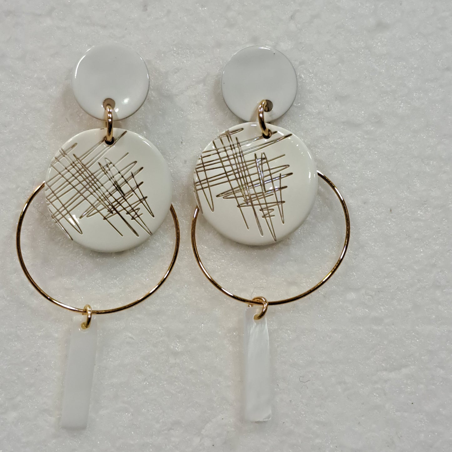 Boucles percées Gravée blanc or LA PETITE SARDINE
