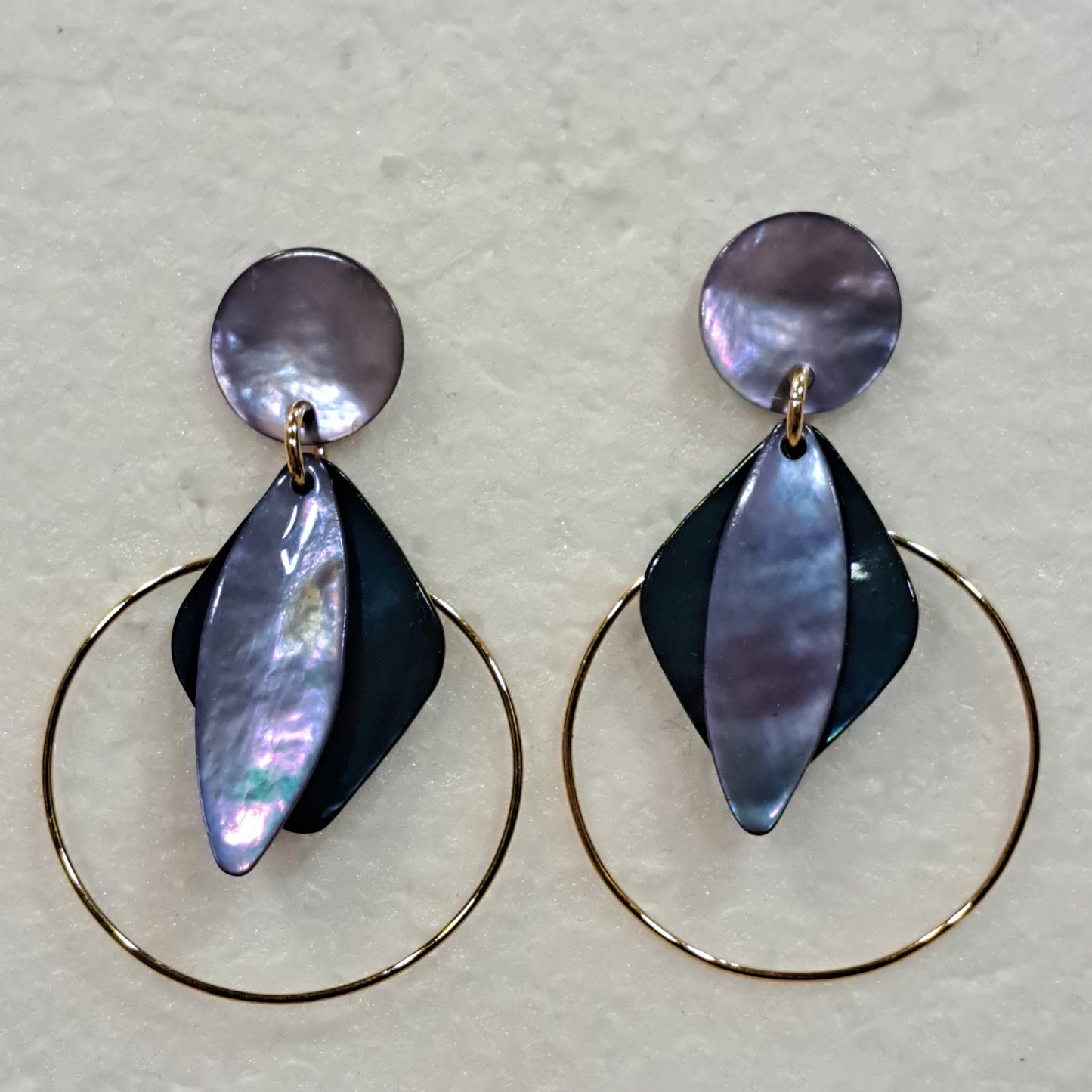 Boucles clips Losange parme marine LA PETITE SARDINE