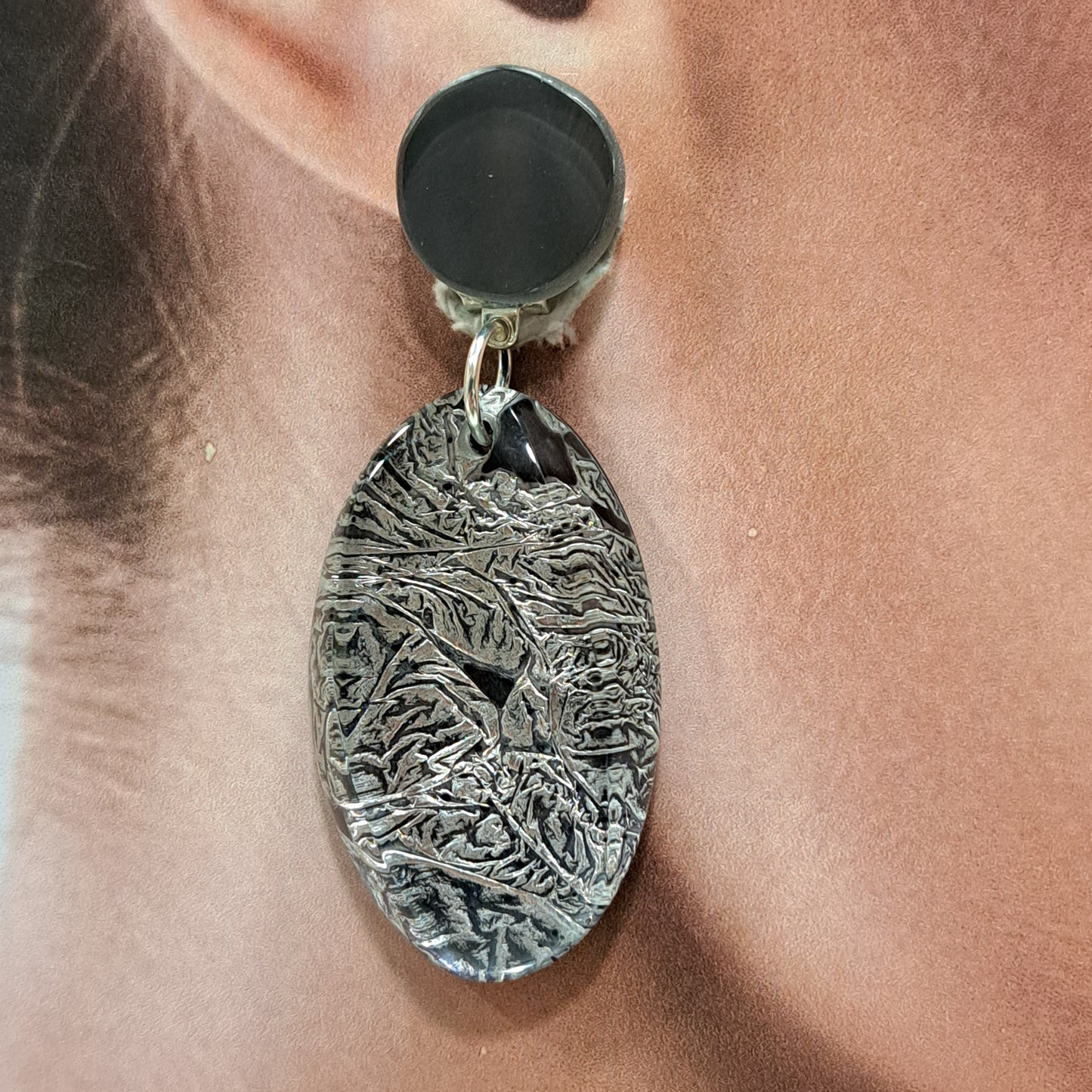 Boucles clips Rimini argent et gris VITO