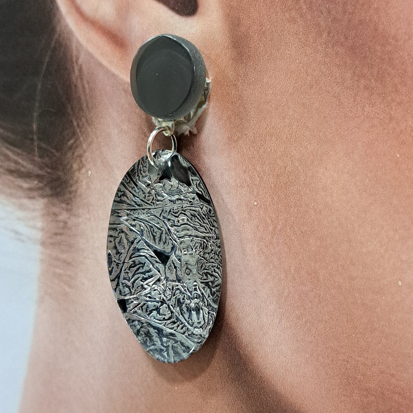 Boucles clips Rimini argent et gris VITO