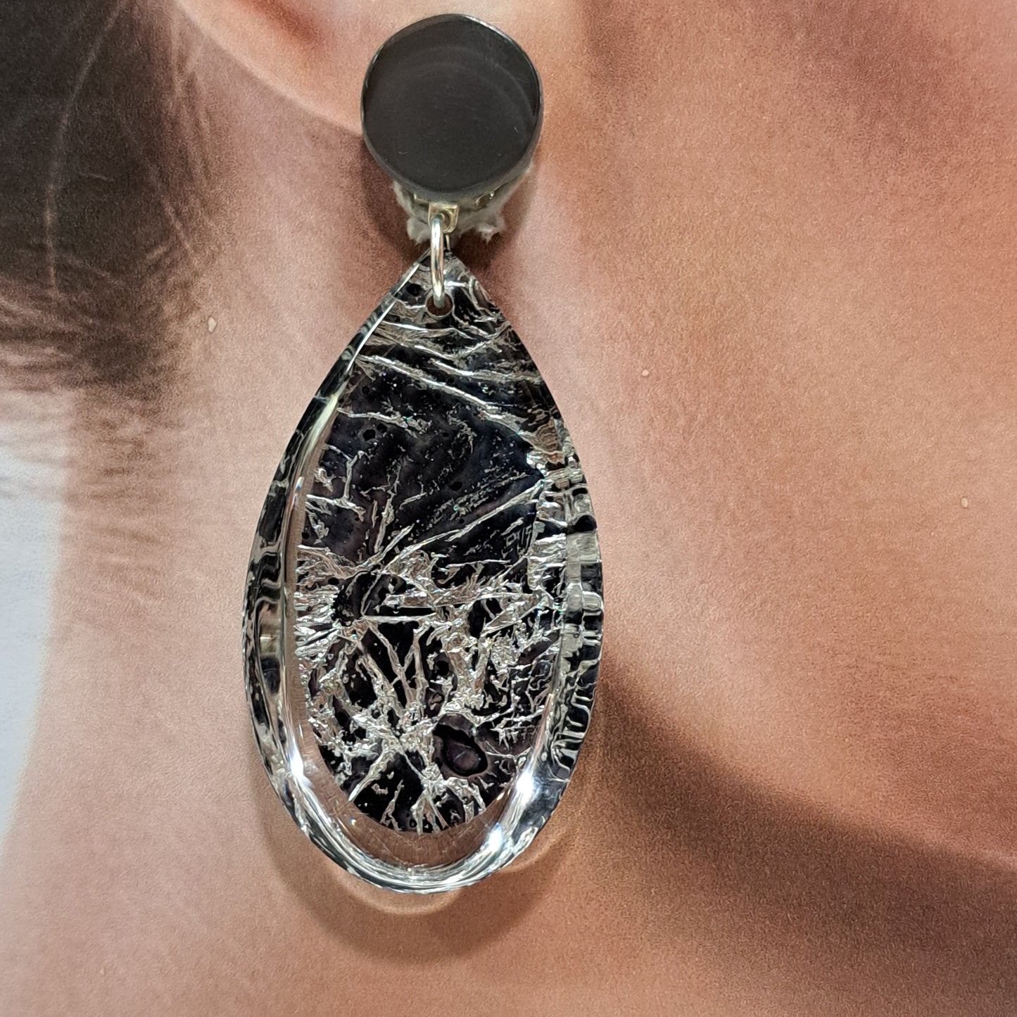 Boucles clips Jane argent et gris VITO