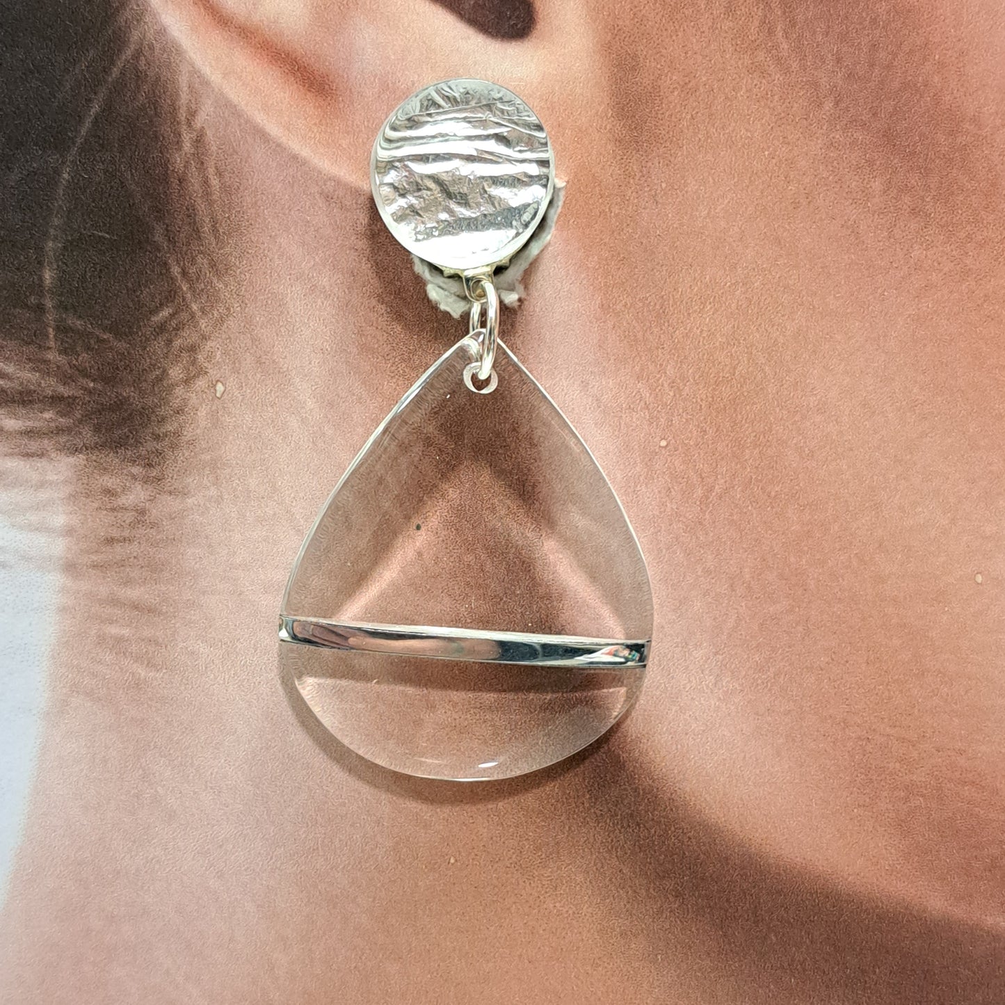 Boucles clips Isaphan transparent argent VITO