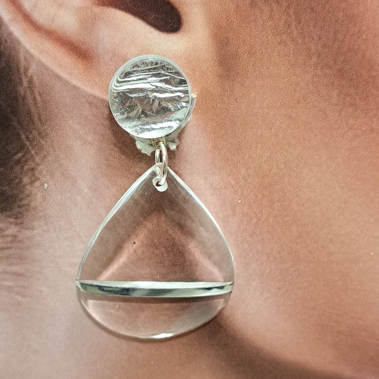 Boucles clips Isaphan transparent argent VITO