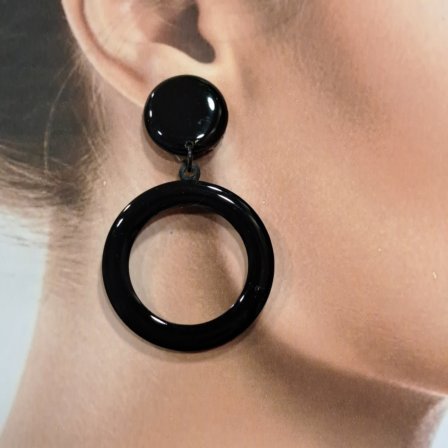 Boucles percées Créole noir THIERRYJOO