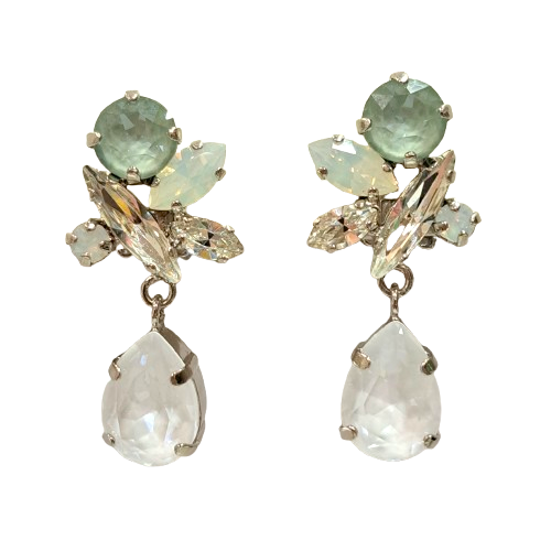 Boucles clips pendantes blanc CREZUS