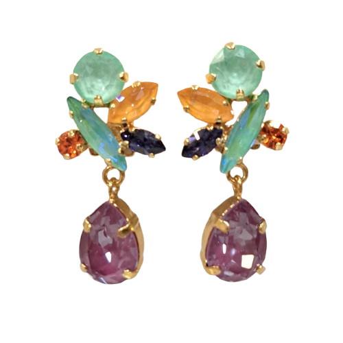 Boucles clips pendantes multicolore CREZUS