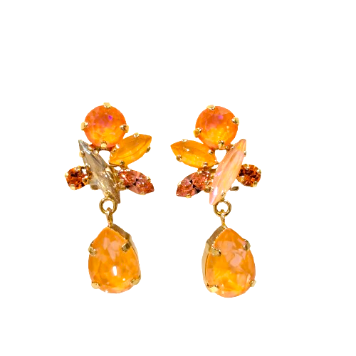 Boucles clips pendantes orange CREZUS