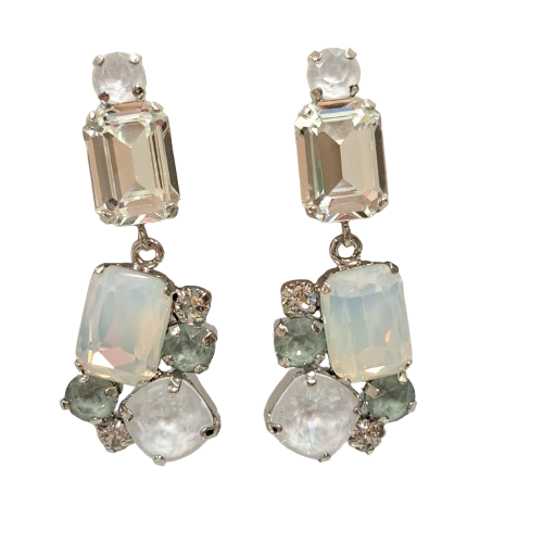 Boucles clips pendantes blanc CREZUS