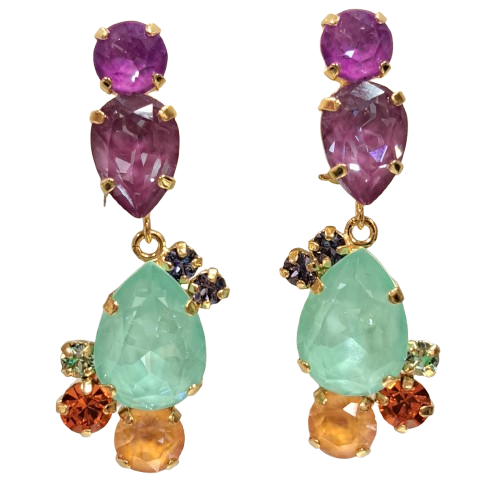 Boucles clips pendantes multicolore CREZUS