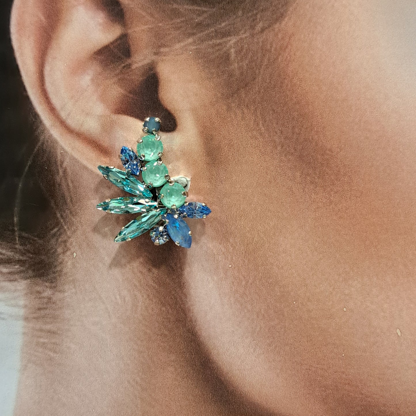 Boucles clips bleu CREZUS