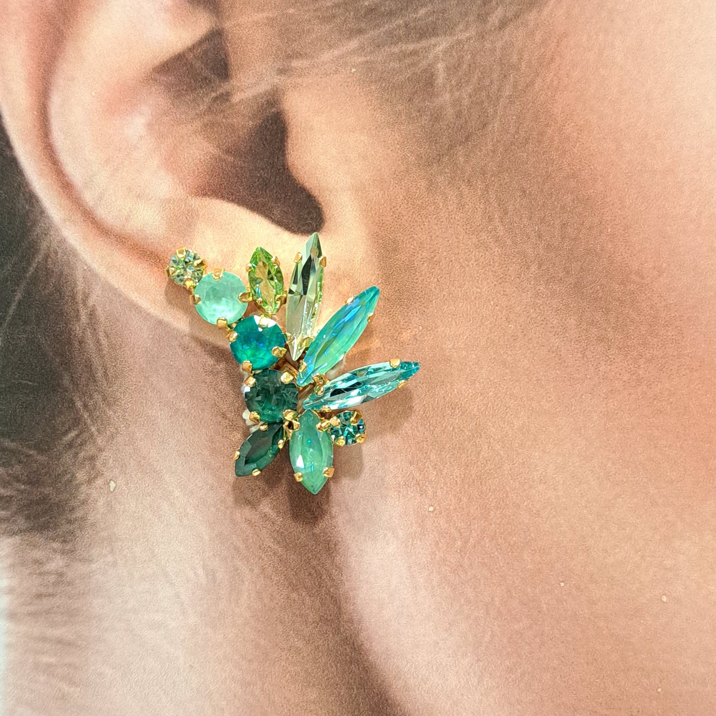 Boucles clips vert CREZUS