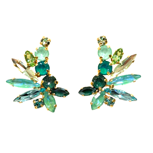 Boucles clips vert CREZUS