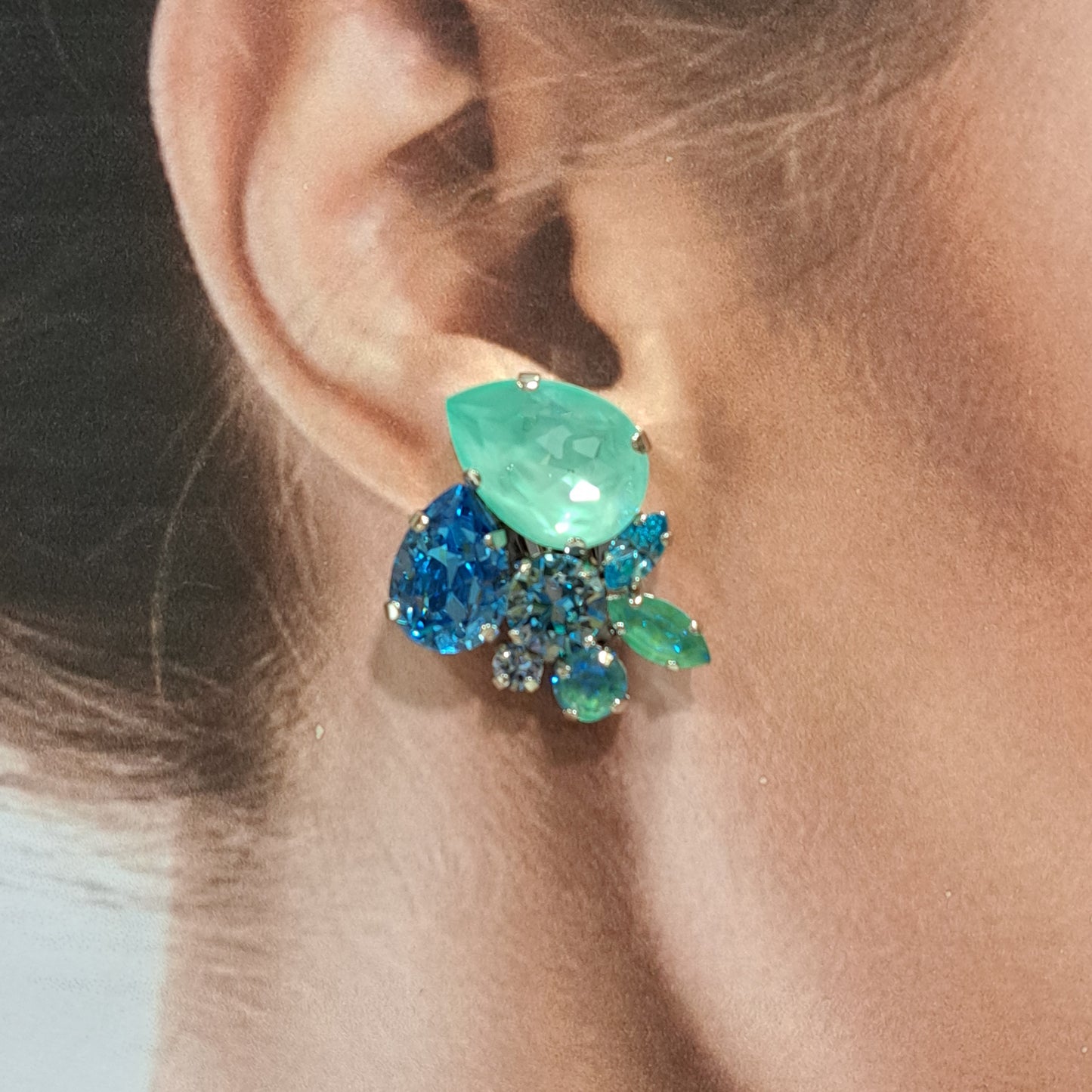 Boucles clips bleu CREZUS