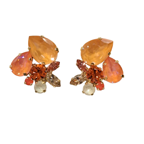 Boucles clips orange saumon CREZUS