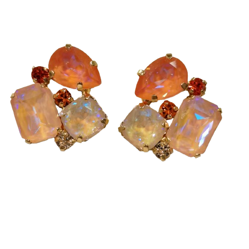 Boucles clips orange saumon CREZUS