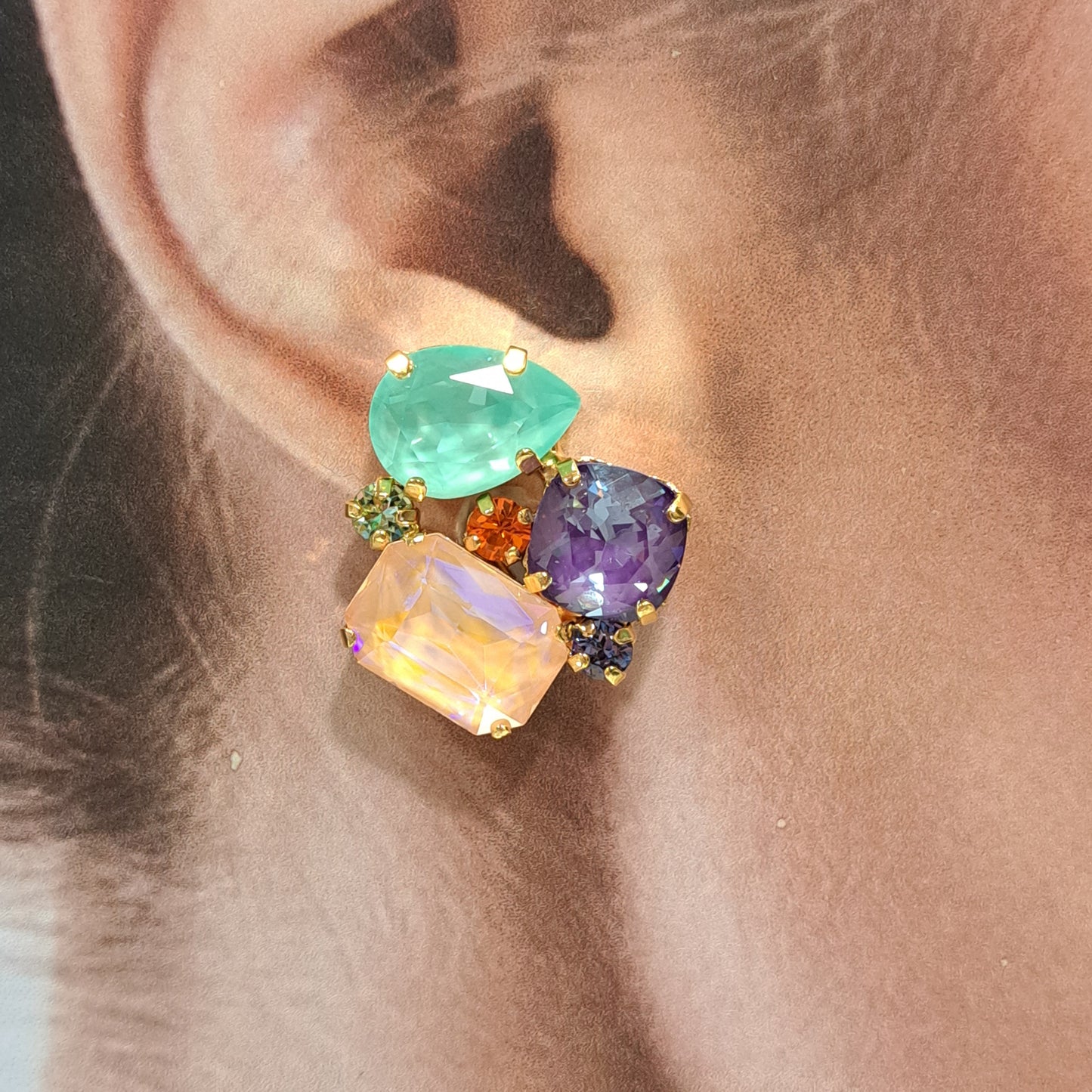 Boucles clips multi pastel CREZUS