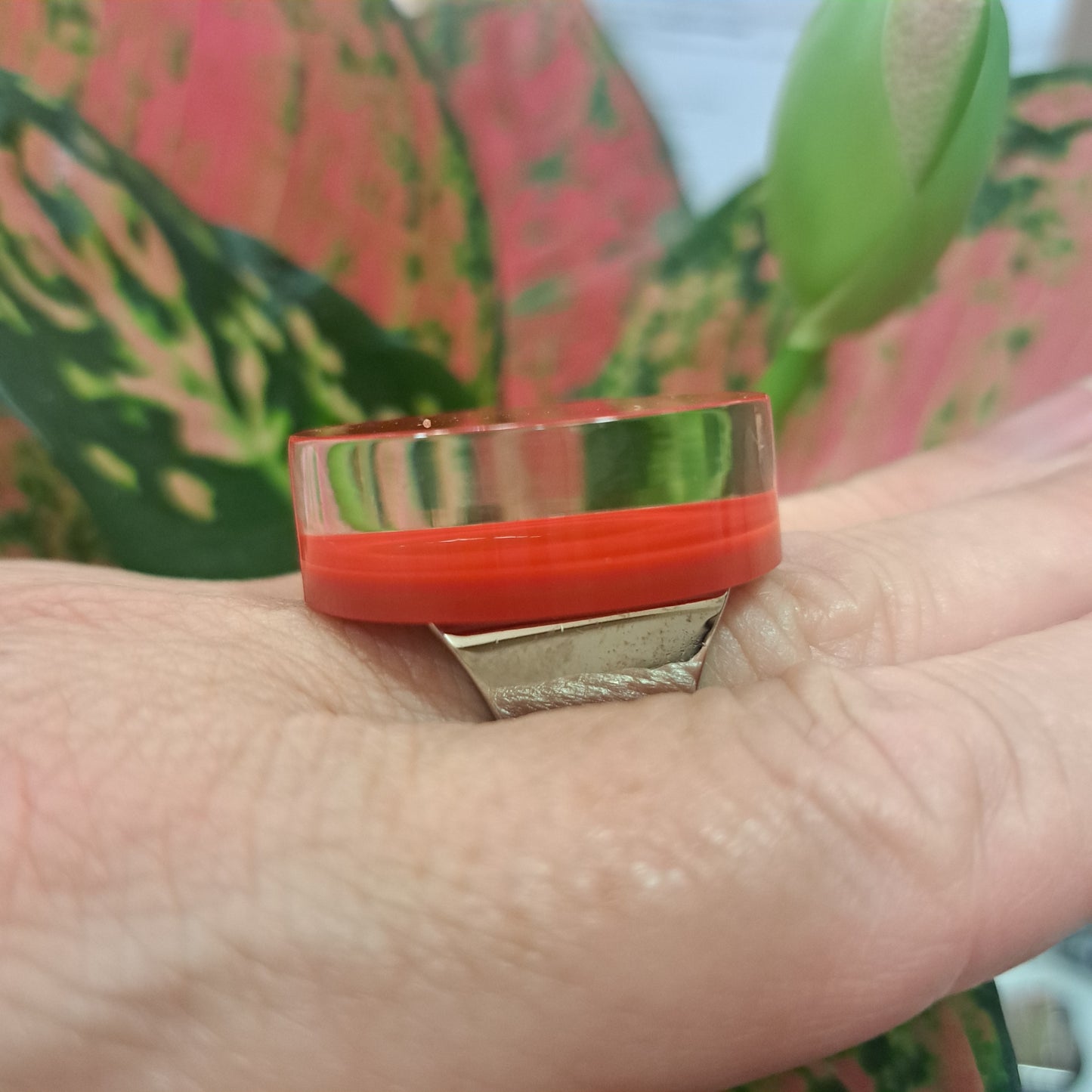 Bague Ronds rouge FORMESPAZIO
